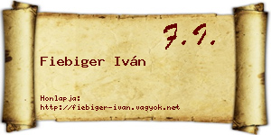 Fiebiger Iván névjegykártya